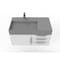 Castello Usa Amazon 36" Wall Mounted  White Vanity With Gray Top And Brushed Nickel Handles CB-MC-36W-BN-2056L-GR - alternate 2